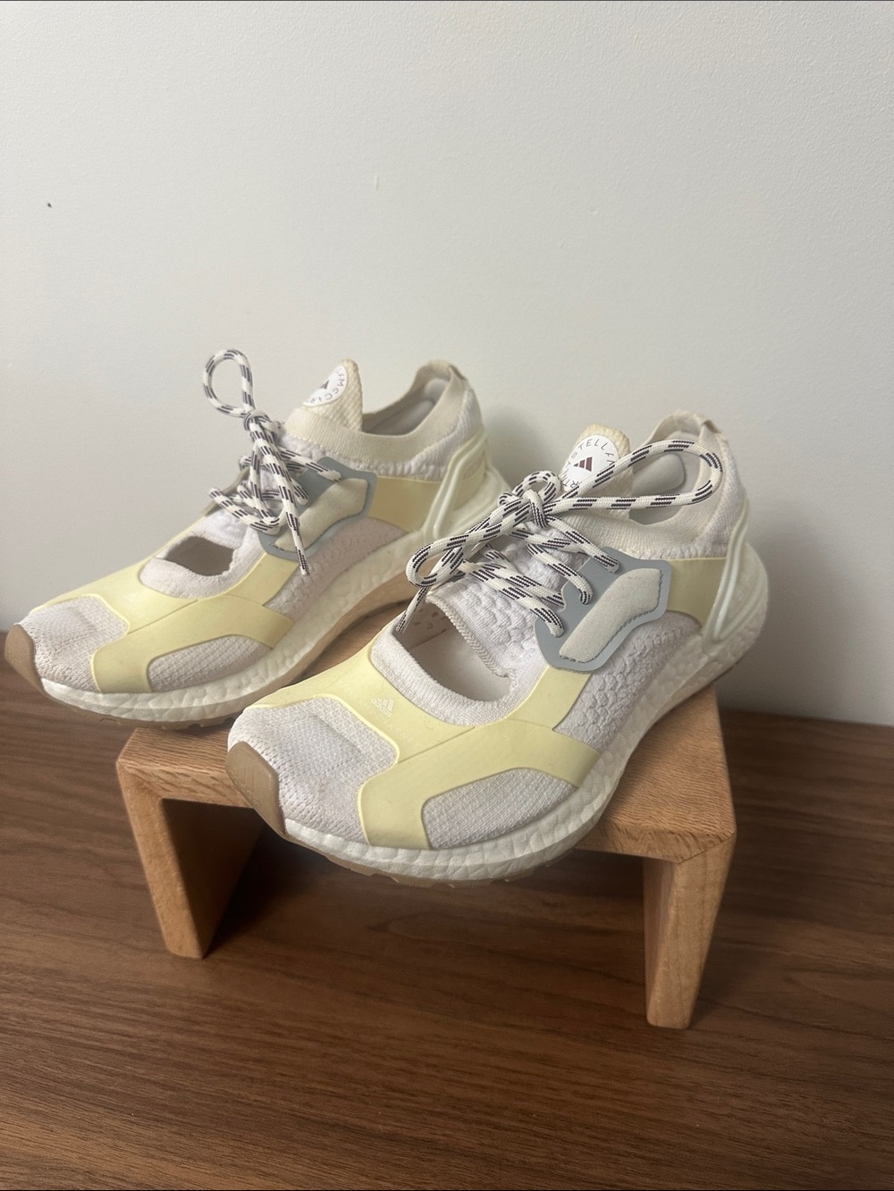 Stella McCartney Yellow and White Knit Runner Sneakers